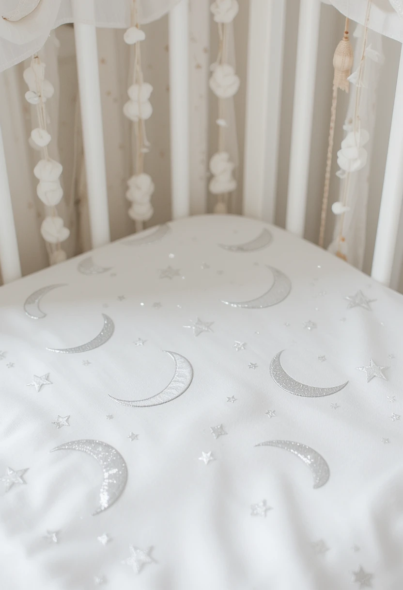 Embroidered crib sheets