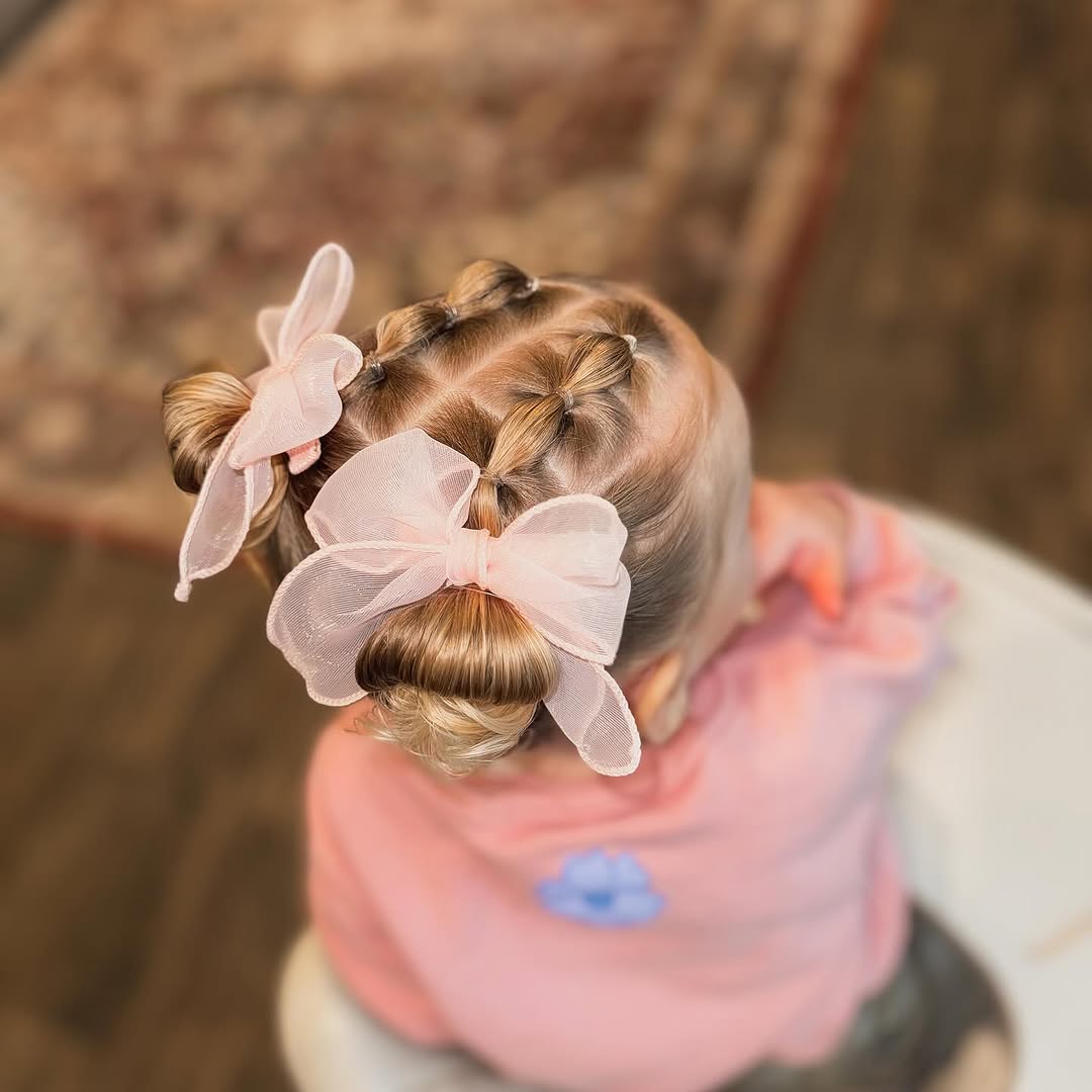 Little Girl Knotless Braids with Curls