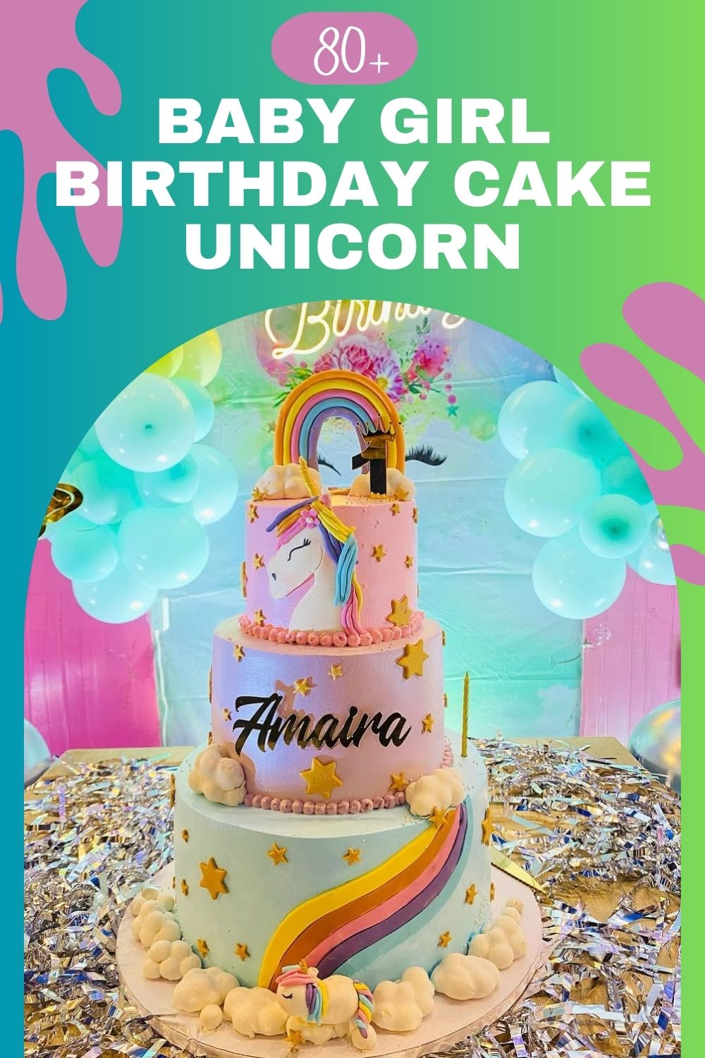 Baby Girl Birthday Cake Unicorn