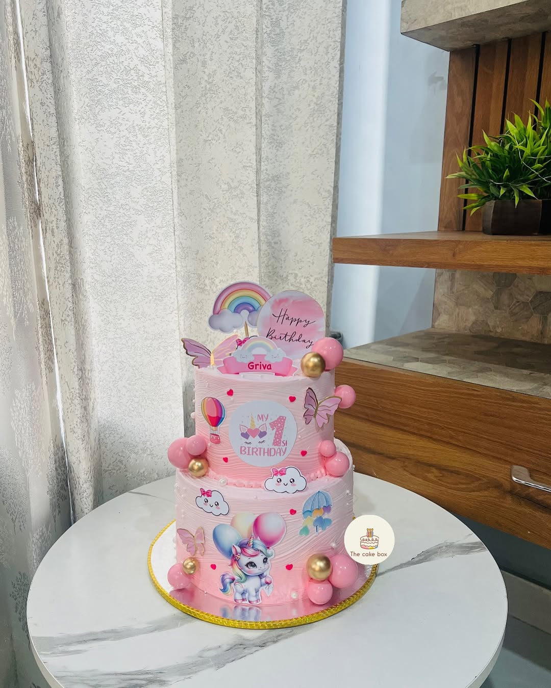 Baby Girl Unicorn Birthday Cake 